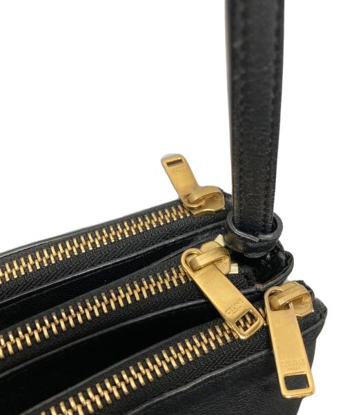CELINE（セリーヌ）CELINE (セリーヌ) トリオ ラージ ショルダーバッグ ブラックの古着・服飾アイテム