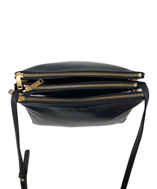 CELINE（セリーヌ）CELINE (セリーヌ) トリオ ラージ ショルダーバッグ ブラックの古着・服飾アイテム