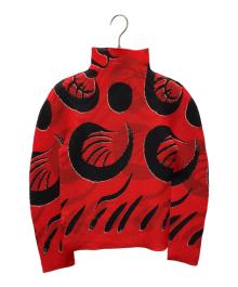 me ISSEY MIYAKE（ミーイッセイ ミヤケ）の古着「総柄カットソー」｜レッド