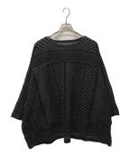 me ISSEY MIYAKEミーイッセイ ミヤケ）の古着「ランダムドットブラウス」｜グレー×ブラック