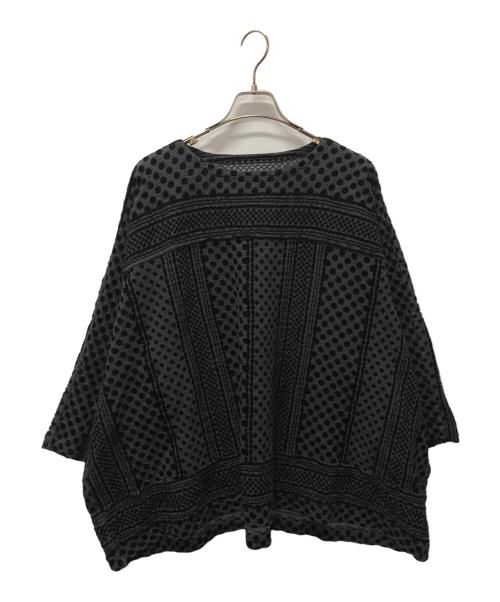 me ISSEY MIYAKE（ミーイッセイ ミヤケ）me ISSEY MIYAKE (ミーイッセイ ミヤケ) ランダムドットブラウス グレー×ブラック サイズ:表記無しの古着・服飾アイテム