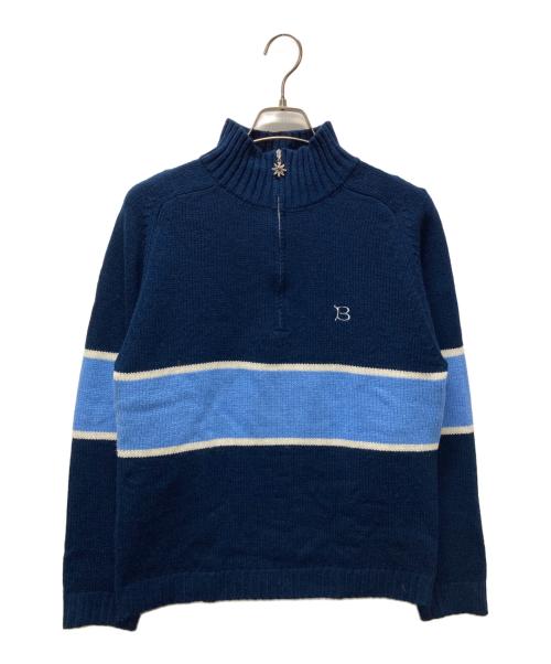 BoTT（ボット）BoTT (ボット) Half Zip Drivers Knit ブルー サイズ:Mの古着・服飾アイテム