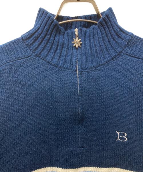 BoTT（ボット）BoTT (ボット) Half Zip Drivers Knit ブルー サイズ:Mの古着・服飾アイテム