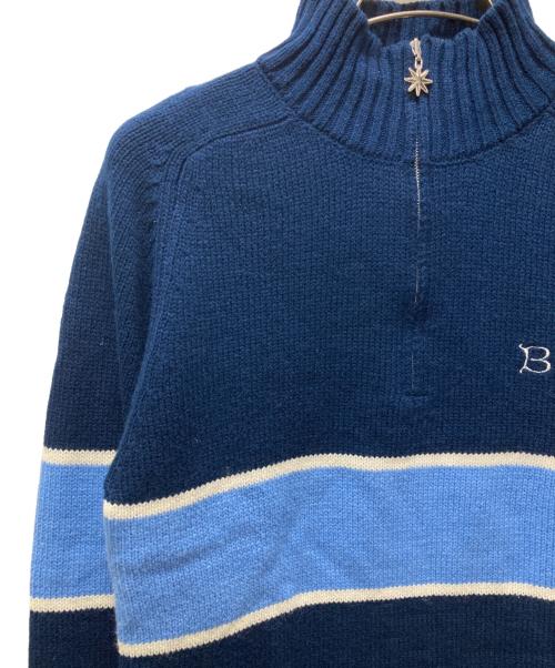 BoTT（ボット）BoTT (ボット) Half Zip Drivers Knit ブルー サイズ:Mの古着・服飾アイテム