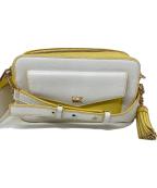 MICHAEL KORSマイケルコース）の古着「Small Two-Tone Pebbled Leather Camera Bag」｜イエロー×ホワイト