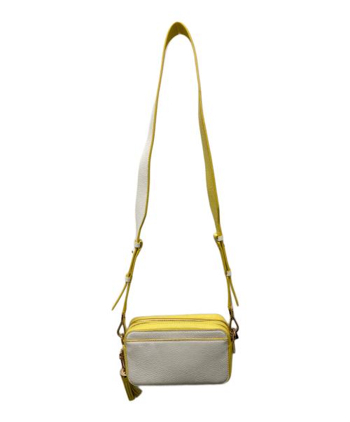 MICHAEL KORS（マイケルコース）MICHAEL KORS (マイケルコース) Small Two-Tone Pebbled Leather Camera Bag イエロー×ホワイトの古着・服飾アイテム