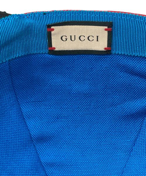 GUCCI（グッチ）GUCCI (グッチ) CHIME CHIME FOR CHANGE レザー切替キャップ レッド×ブラック サイズ:59cmの古着・服飾アイテム