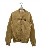 PLAY COMME des GARCONSプレイコムデギャルソン）の古着「ハートワッペン ニットカーディガン」｜ベージュ