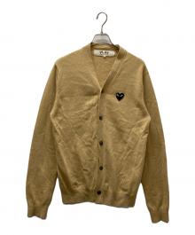 PLAY COMME des GARCONS（プレイコムデギャルソン）の古着「ハートワッペン ニットカーディガン」｜ベージュ