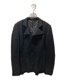 Yohji Yamamoto FEMME（ヨウジヤマモトファム）の古着「レーヨンブレンドデザインジャケット」｜ブラック
