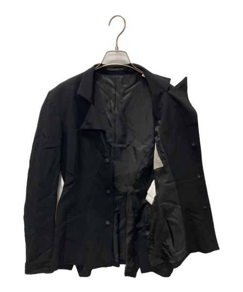 Yohji Yamamoto FEMME（ヨウジヤマモトファム）Yohji Yamamoto FEMME (ヨウジヤマモトファム) レーヨンブレンドデザインジャケット ブラック サイズ:1の古着・服飾アイテム