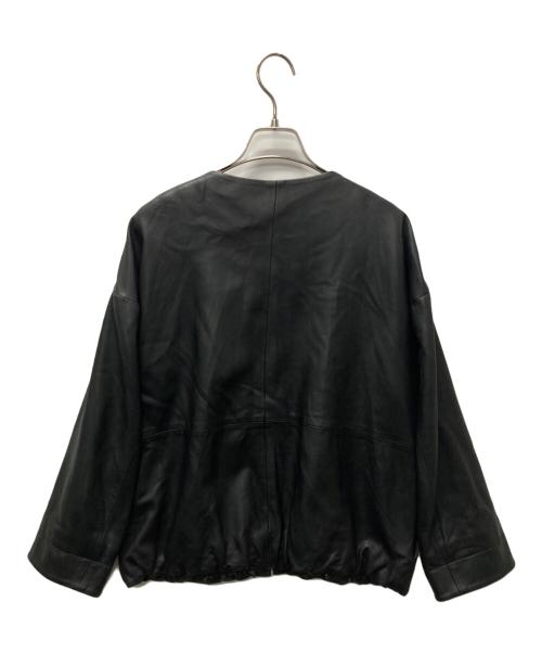 BEARDSLEY（ビアズリー）BEARDSLEY (ビアズリー) ラムレザーノーカラージャケット ブラック サイズ:1の古着・服飾アイテム