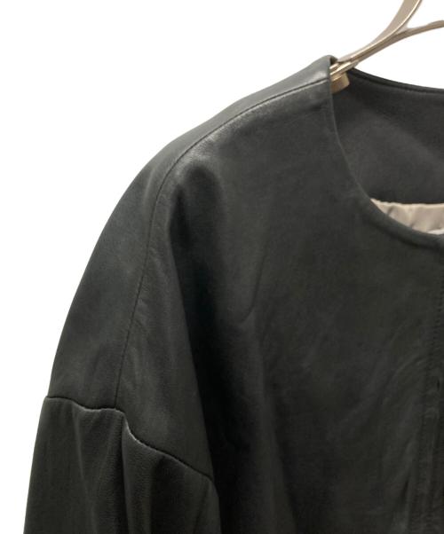 BEARDSLEY（ビアズリー）BEARDSLEY (ビアズリー) ラムレザーノーカラージャケット ブラック サイズ:1の古着・服飾アイテム