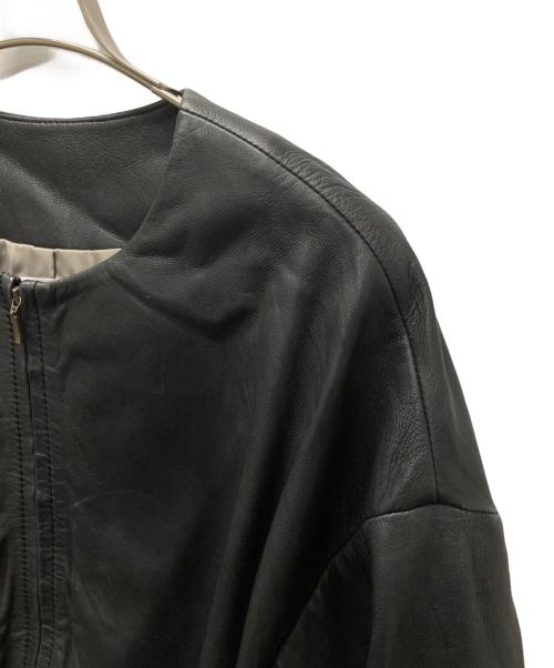 BEARDSLEY（ビアズリー）BEARDSLEY (ビアズリー) ラムレザーノーカラージャケット ブラック サイズ:1の古着・服飾アイテム