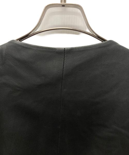 BEARDSLEY（ビアズリー）BEARDSLEY (ビアズリー) ラムレザーノーカラージャケット ブラック サイズ:1の古着・服飾アイテム