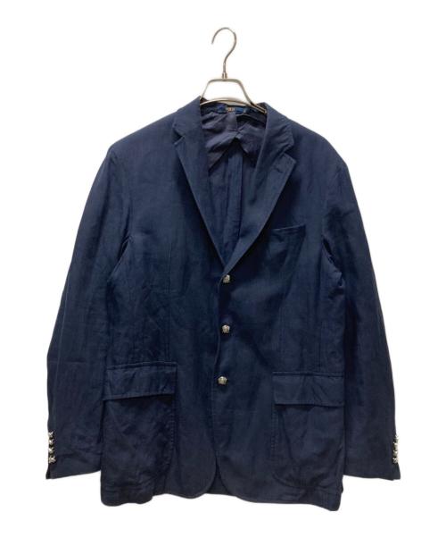 POLO RALPH LAUREN（ポロ・ラルフローレン）POLO RALPH LAUREN (ポロ・ラルフローレン) リネン段返り3Bブレザー ネイビー サイズ:40Rの古着・服飾アイテム
