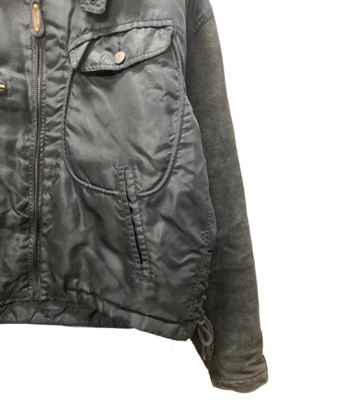 HARLEY-DAVIDSON（ハーレーダビッドソン）HARLEY-DAVIDSON (ハーレーダビッドソン) サイドレースアップレザー切替バイカージャケット ブラック サイズ:Lの古着・服飾アイテム