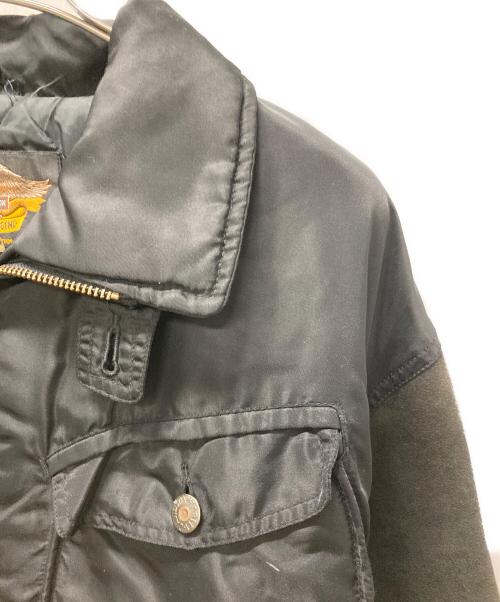 HARLEY-DAVIDSON（ハーレーダビッドソン）HARLEY-DAVIDSON (ハーレーダビッドソン) サイドレースアップレザー切替バイカージャケット ブラック サイズ:Lの古着・服飾アイテム