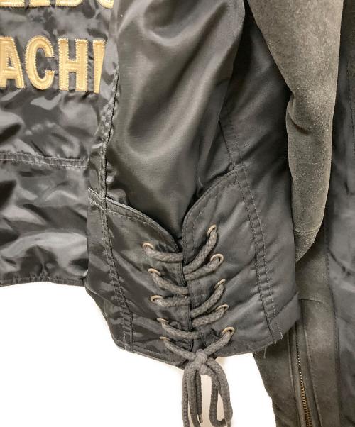 HARLEY-DAVIDSON（ハーレーダビッドソン）HARLEY-DAVIDSON (ハーレーダビッドソン) サイドレースアップレザー切替バイカージャケット ブラック サイズ:Lの古着・服飾アイテム