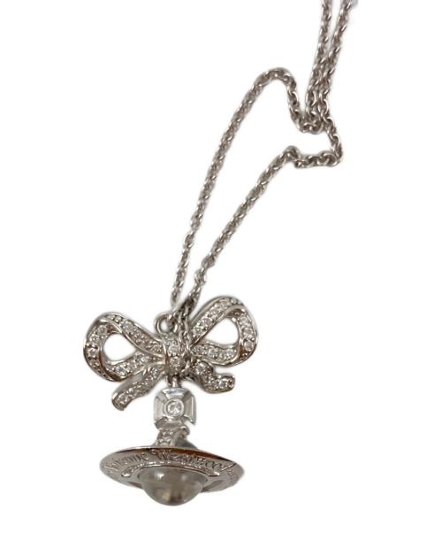 Vivienne Westwood（ヴィヴィアンウエストウッド）Vivienne Westwood (ヴィヴィアンウエストウッド) リボンオーブネックレス シルバーの古着・服飾アイテム