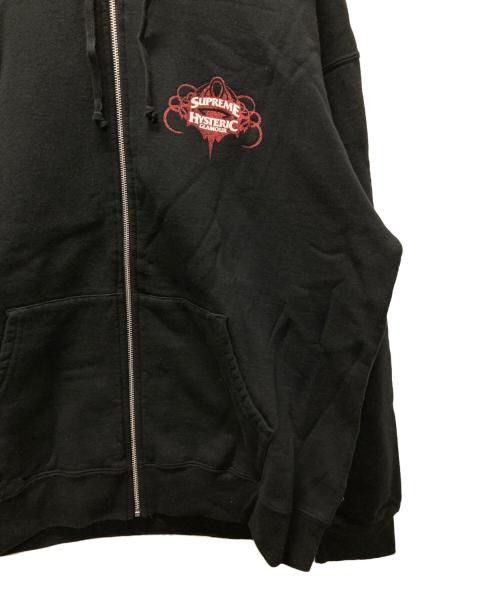 SUPREME（シュプリーム）SUPREME (シュプリーム) Hysteric Glamour (ヒステリックグラマー) Zip Up Hooded Sweatshirt ブラック サイズ:XLの古着・服飾アイテム