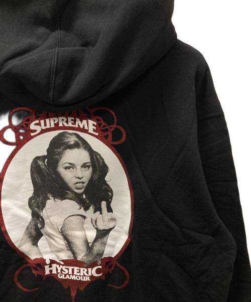 SUPREME（シュプリーム）SUPREME (シュプリーム) Hysteric Glamour (ヒステリックグラマー) Zip Up Hooded Sweatshirt ブラック サイズ:XLの古着・服飾アイテム