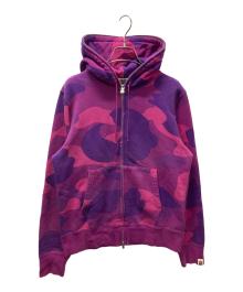A BATHING APE（アベイシングエイプ）の古着「カモ柄ジップパーカー」｜パープル×ピンク
