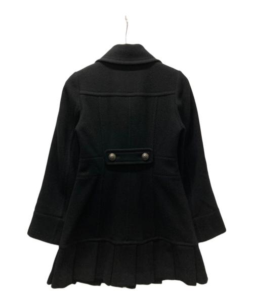 BURBERRY BLUE LABEL（バーバリー ブルー レーベル）BURBERRY BLUE LABEL (バーバリー ブルー レーベル) 裾プリーツマルチボタンAラインコート ブラック サイズ:Mの古着・服飾アイテム