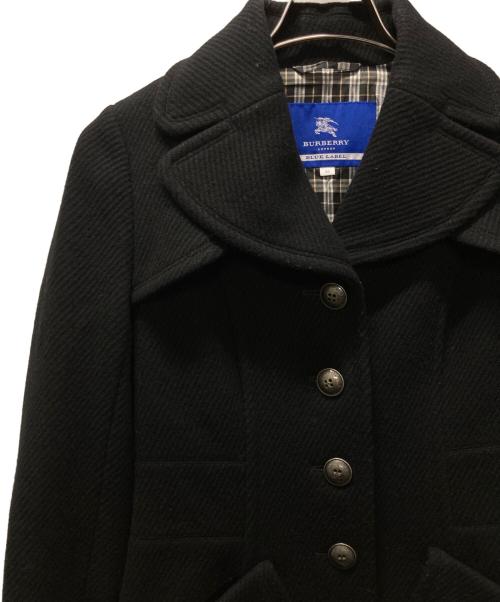 BURBERRY BLUE LABEL（バーバリー ブルー レーベル）BURBERRY BLUE LABEL (バーバリー ブルー レーベル) 裾プリーツマルチボタンAラインコート ブラック サイズ:Mの古着・服飾アイテム