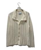 CASABLANCAカサブランカ）の古着「Wavy Crochet Cardigan/クロシェニットカーディガン」｜アイボリー
