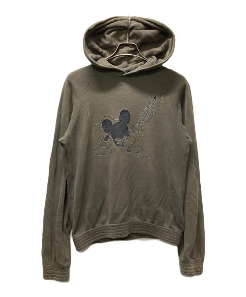 Roen（ロエン）Roen (ロエン) Disney (ディズニー) ミッキープリントプルオーバーパーカー グレー サイズ:46の古着・服飾アイテム