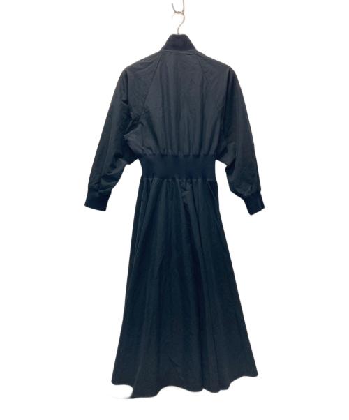 Curensology（カレンソロジー）Curensology (カレンソロジー) リブ ジップ フレアワンピース ネイビー サイズ:Fの古着・服飾アイテム