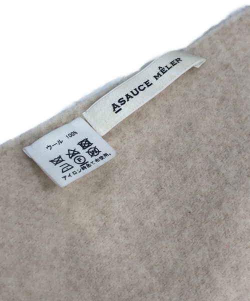 ASAUCE MELER（アソースメレ）ASAUCE MELER (アソースメレ) スポンディッシュウールマフラー ベージュの古着・服飾アイテム