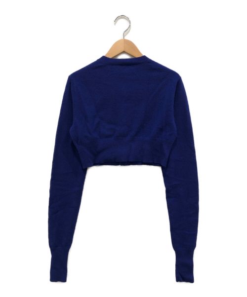 INSCRIRE（アンスクリア）INSCRIRE (アンスクリア) Short Crewneck Cardigan ブルー サイズ:Mの古着・服飾アイテム