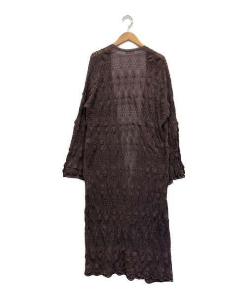 DES PRES（デ プレ）DES PRES (デ プレ) コットンギマレース ロングカーディガン ブラウン サイズ:Sの古着・服飾アイテム