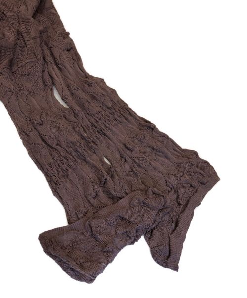 DES PRES（デ プレ）DES PRES (デ プレ) コットンギマレース ロングカーディガン ブラウン サイズ:Sの古着・服飾アイテム