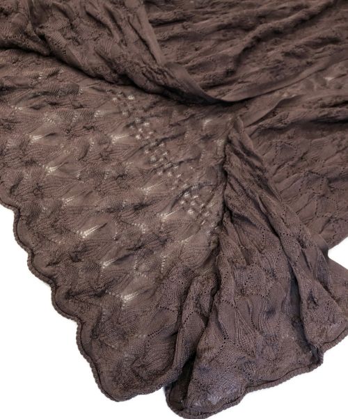 DES PRES（デ プレ）DES PRES (デ プレ) コットンギマレース ロングカーディガン ブラウン サイズ:Sの古着・服飾アイテム