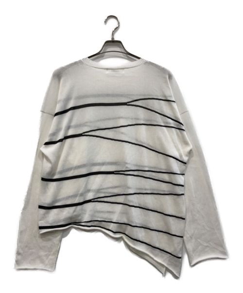 sulvam（サルバム）sulvam (サルバム) アシンメトリーボーダーニッ ホワイト サイズ:Sの古着・服飾アイテム