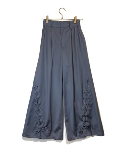 HARE（ハレ）HARE (ハレ) レースアップワイドパンツ ブルー サイズ:Freeの古着・服飾アイテム