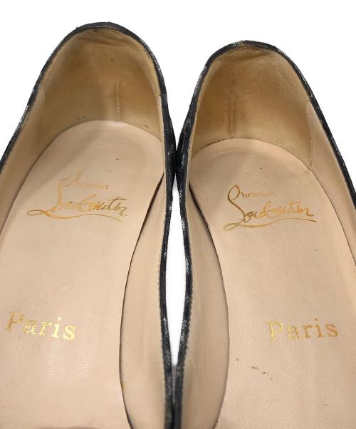 Christian Louboutin（クリスチャン・ルブタン）Christian Louboutin (クリスチャン・ルブタン) レオパード柄ヒールパンプス ブラック×シルバー サイズ:34 1/2の古着・服飾アイテム
