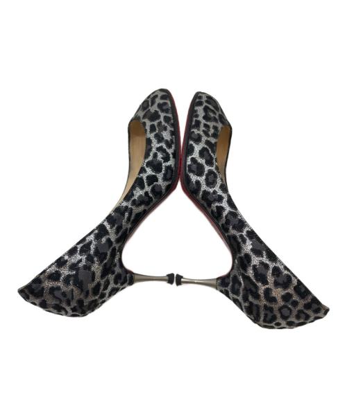 Christian Louboutin（クリスチャン・ルブタン）Christian Louboutin (クリスチャン・ルブタン) レオパード柄ヒールパンプス ブラック×シルバー サイズ:34 1/2の古着・服飾アイテム