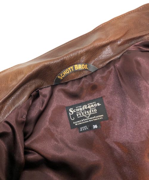 SCHOTT BROS.（ショット）SCHOTT BROS. (ショットブロス) スエードワークジャケット/レザージャケット ブラウン サイズ:36の古着・服飾アイテム