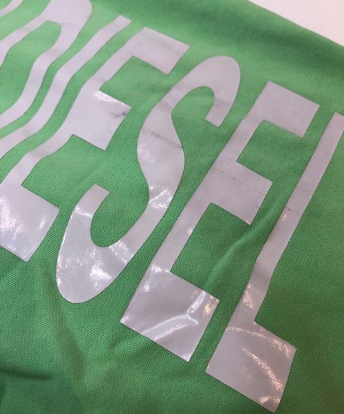 DIESEL（ディーゼル）DIESEL (ディーゼル) ロゴマキシフーディースウェットワンピース 黄緑 サイズ:XXSの古着・服飾アイテム