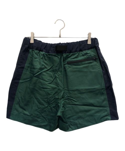 sacai（サカイ）sacai (サカイ) 素材切り替えベルテッドハーフパンツ/異素材ハーフパンツ ネイビー×グリーン サイズ:1の古着・服飾アイテム