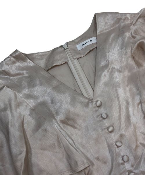 FRAY ID（フレイ アイディー）FRAY ID (フレイ アイディー) フリルスリーブサテンタックワンピース ピンク サイズ:1の古着・服飾アイテム