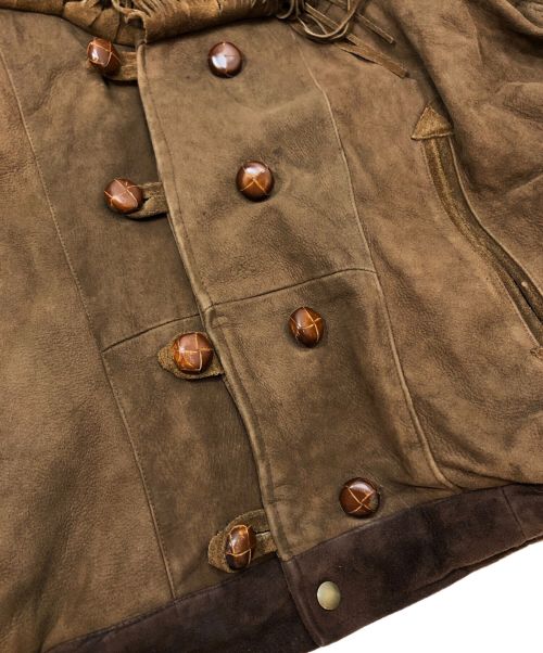 USED（ユーズド）USED (ユーズド) [古着]フリンジ スウェード レザージャケット ブラウン サイズ:表記なしの古着・服飾アイテム