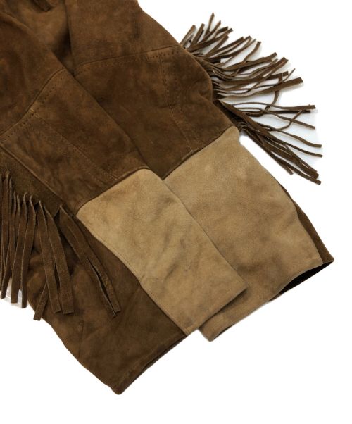 USED（ユーズド）USED (ユーズド) [古着]フリンジ スウェード レザージャケット ブラウン サイズ:表記なしの古着・服飾アイテム