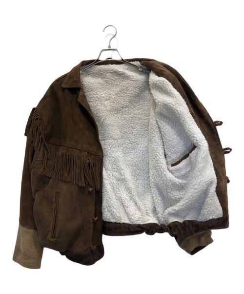 USED（ユーズド）USED (ユーズド) [古着]フリンジ スウェード レザージャケット ブラウン サイズ:表記なしの古着・服飾アイテム