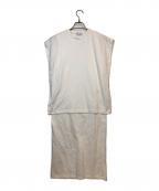 RIM.ARKリムアーク）の古着「Double layered cut OP/ダブルレイヤードカットソーワンピース」｜ホワイト