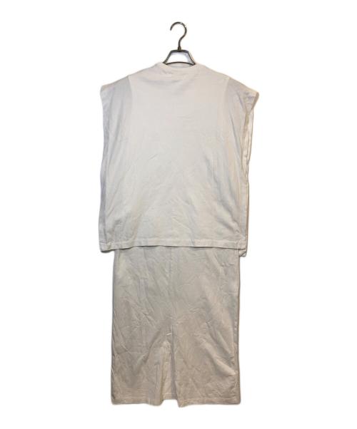 RIM.ARK（リムアーク）RIM.ARK (リムアーク) Double layered cut OP/ダブルレイヤードカットソーワンピース ホワイト サイズ:36の古着・服飾アイテム